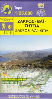 Mapa Wschodnia Kreta: Zakros, Sitia, Vai