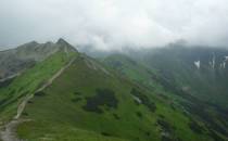 widok ze szczytu Ornak - Siwe Skały + Siwa Przełęcz.. kolejne punkty trasy....